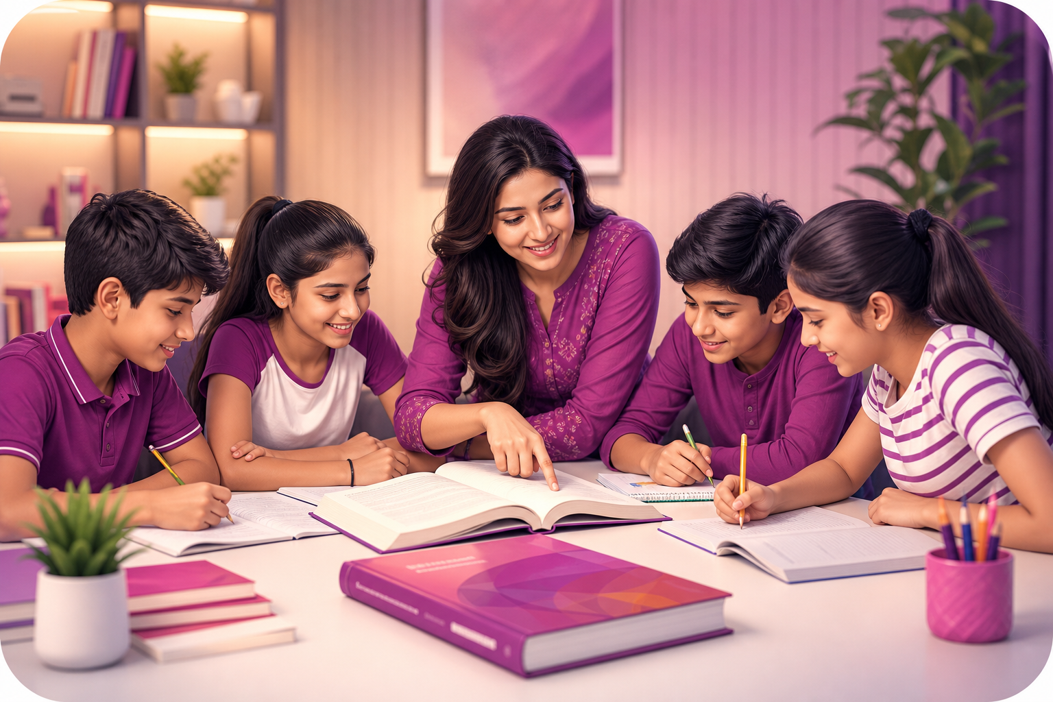 Teacher guiding students through an engaging TrueLearning study session
